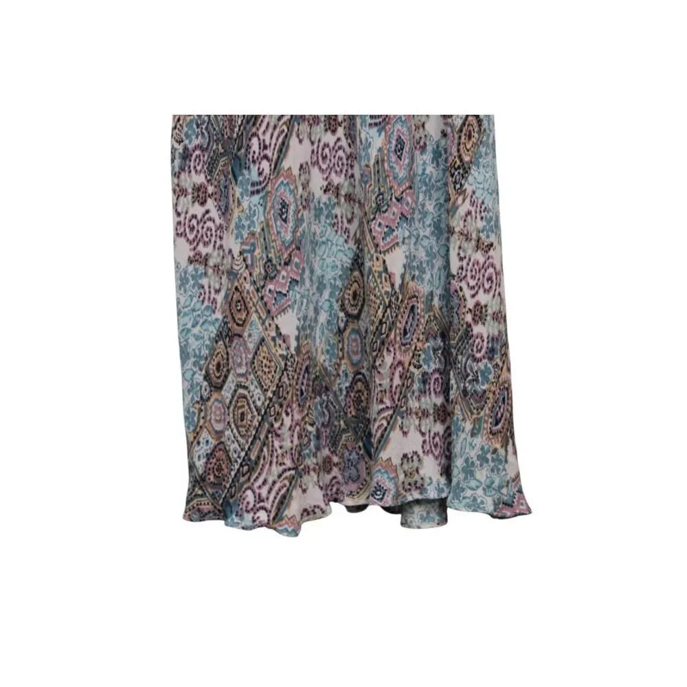 Vintage Y2K 90s Babydoll Dress Medium Multicolor Paisley Grunge Dainty Flowy - Picture 11 of 12